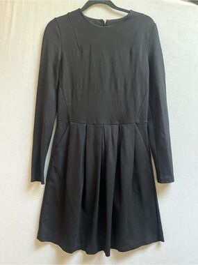 Selected Femme Classic Long-Sleeve Black Pleated Dress Sz M